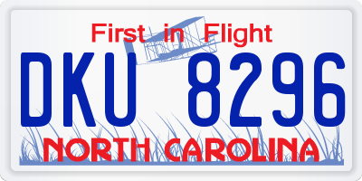 NC license plate DKU8296
