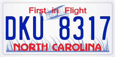 NC license plate DKU8317