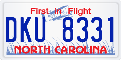 NC license plate DKU8331