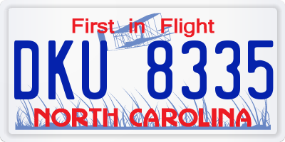 NC license plate DKU8335