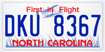 NC license plate DKU8367