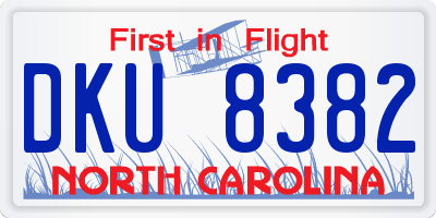 NC license plate DKU8382