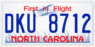 NC license plate DKU8712