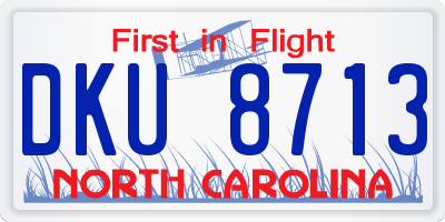 NC license plate DKU8713
