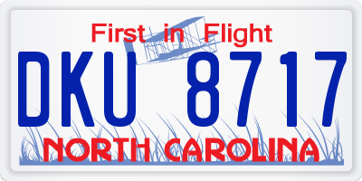 NC license plate DKU8717