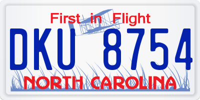 NC license plate DKU8754