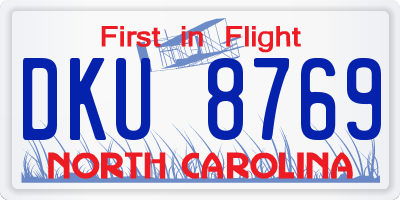 NC license plate DKU8769