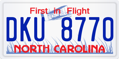 NC license plate DKU8770
