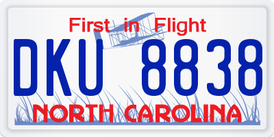NC license plate DKU8838