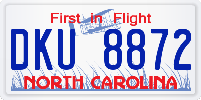 NC license plate DKU8872