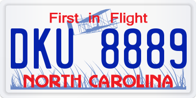NC license plate DKU8889