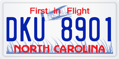 NC license plate DKU8901