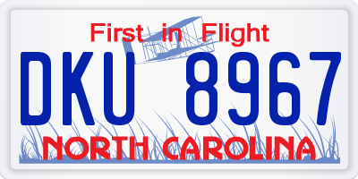 NC license plate DKU8967