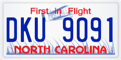 NC license plate DKU9091