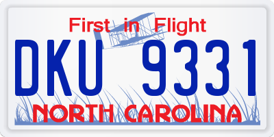 NC license plate DKU9331