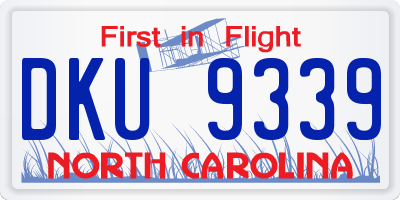 NC license plate DKU9339