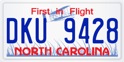 NC license plate DKU9428