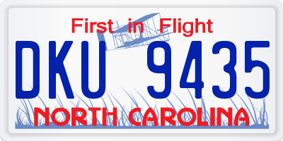 NC license plate DKU9435