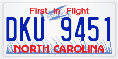 NC license plate DKU9451
