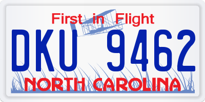 NC license plate DKU9462
