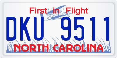 NC license plate DKU9511
