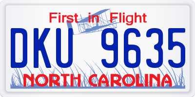 NC license plate DKU9635