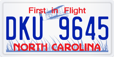 NC license plate DKU9645