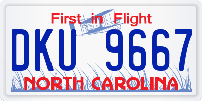 NC license plate DKU9667