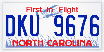 NC license plate DKU9676