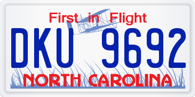 NC license plate DKU9692