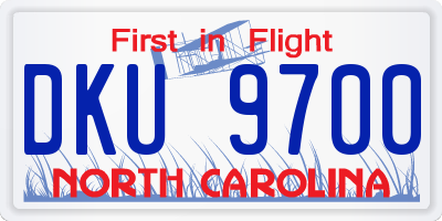 NC license plate DKU9700