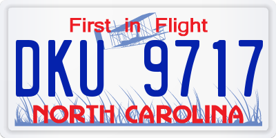 NC license plate DKU9717