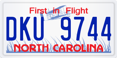 NC license plate DKU9744
