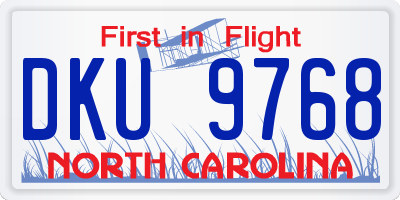 NC license plate DKU9768