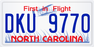 NC license plate DKU9770
