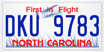 NC license plate DKU9783