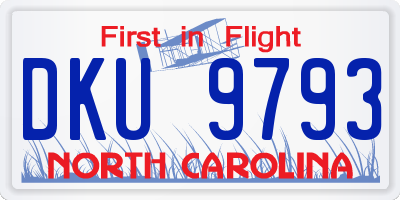 NC license plate DKU9793
