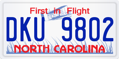 NC license plate DKU9802