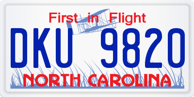 NC license plate DKU9820