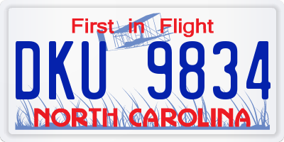 NC license plate DKU9834