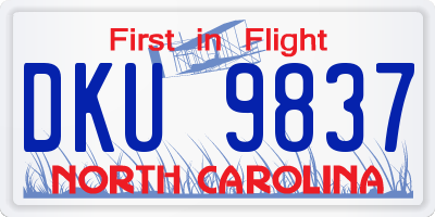 NC license plate DKU9837