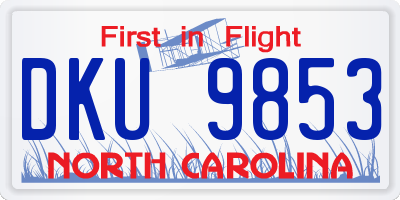 NC license plate DKU9853
