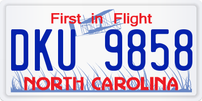 NC license plate DKU9858
