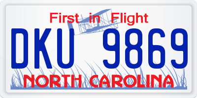 NC license plate DKU9869