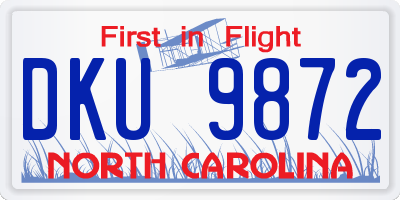 NC license plate DKU9872