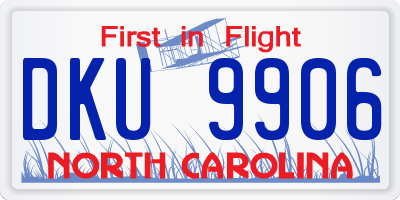 NC license plate DKU9906
