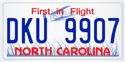 NC license plate DKU9907