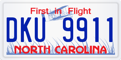 NC license plate DKU9911