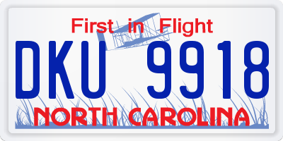 NC license plate DKU9918