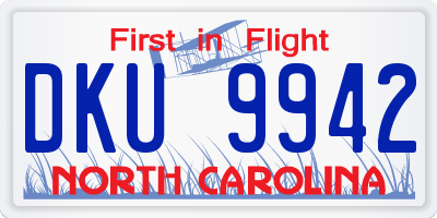 NC license plate DKU9942